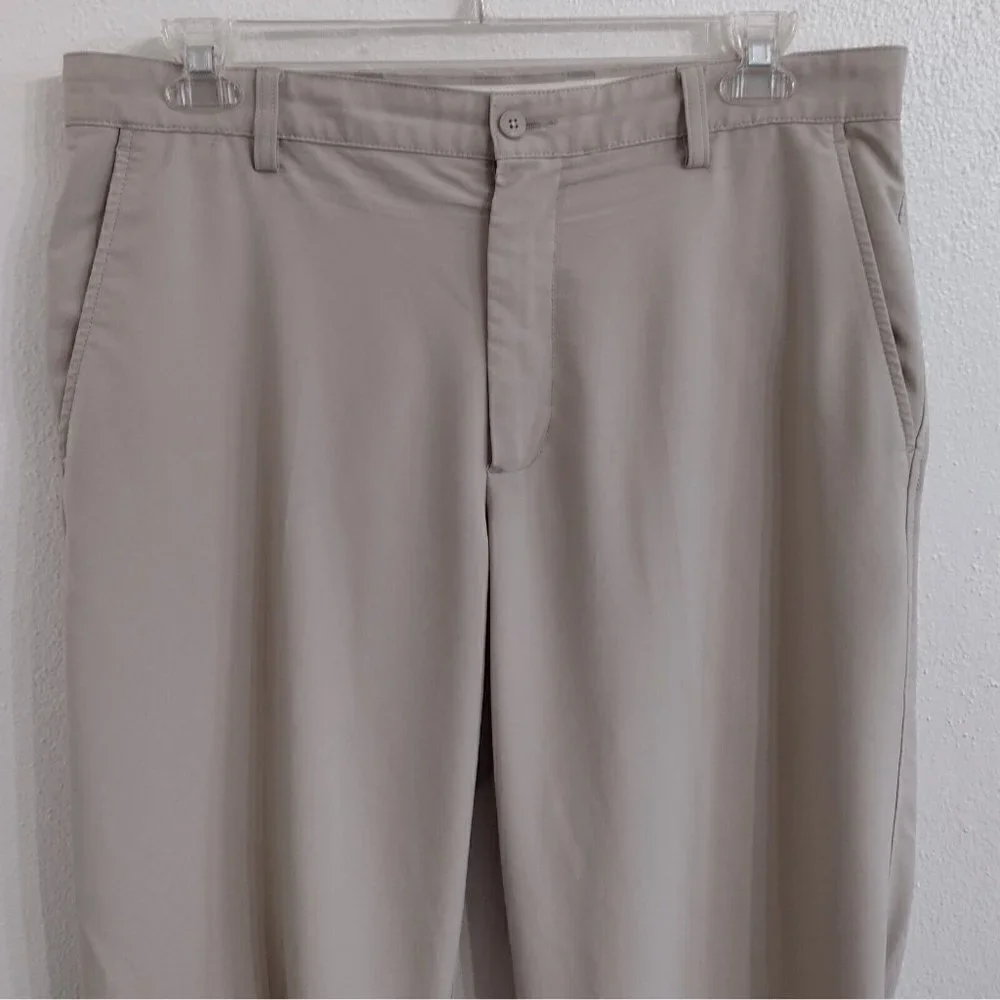 FootJoy Performance Pants Mens 36 X 32 Golf Stretch Beige Button Front Chino